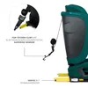 Close-up view of a car seat's safety features, with text callouts. Produktbild-Vorschau