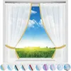 Gardinenset Zierkante Gelb 140x120 cm – Satin Bistrogardine Produktbild-Vorschau 2