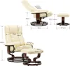 A recliner chair and ottoman with dimensions indicated by measurement lines and text. Voir les images du produit
