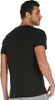 A man wearing a black t-shirt, viewed from the back. Produktbild-Vorschau