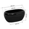 Keramik Blumentopf Übertopf Schwarze Oval form  D  glänzend Produktbild-Vorschau 2