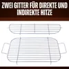 Two metal grill racks are shown against a white background, with German text above them. Produktbild-Vorschau