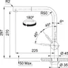 A technical drawing of a faucet with dimensions and angles indicated. Podgląd zdjęcia produktu