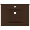 vidaXL Lavabo con foro per rubinetto opaco marrone scuro Anteprima dell’immagine prodotto 8