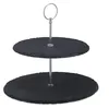 2 x Etagere mit 2 Etagen, Schiefer, Kuchen, Snacks, Obst, Produktbild-Vorschau 9