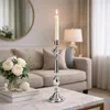 XL Candeliere decorativo e pesante in metallo argento 48cm Anteprima dell’immagine prodotto 1