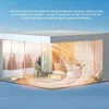 A cutaway view of a modern bedroom and living room, illustrating the circulation of warm air from a heating unit. Anteprima dell’immagine prodotto