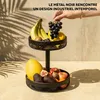 eluno : étagère à fruits ronde à deux niveaux / corbeille à Voir les images du produit 4