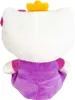 A rear view of a Hello Kitty plush toy wearing a purple dress and a yellow crown. Anteprima dell’immagine prodotto