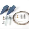 Seilspanngarnitur Wand zu Wand 5m, Kegel in Holz Blau, Produktbild-Vorschau 4