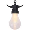 A single outdoor string light bulb with a black socket and a clear glass bulb, isolated on a white background. Anteprima dell’immagine prodotto