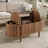Tavolino ovale Merax in MDF con gambe in legno massello, Anteprima dell’immagine prodotto 3