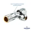 A close-up studio shot of a chrome-plated plumbing fitting on a white background. Produktbild-Vorschau