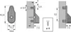 Technical drawings and dimensions of a cabinet tube holder. Produktbild-Vorschau