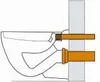 Diagram showing a toilet connection kit being installed. Produktbild-Vorschau