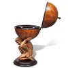 A globe bar stand supported by a statue of Atlas, with the globe open. Voir les images du produit