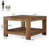 Tribesigns, tavolino quadrato in legno massello, 80 x 80 Anteprima dell’immagine prodotto 2