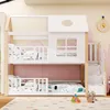 MODFU Etagenbett Kinderbett 90x200cm Hausbett mit Produktbild-Vorschau 1