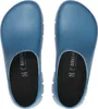 A top-down view of a pair of blue Birkenstock clogs on a white background. Produktbild-Vorschau