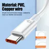 Close-up of a white USB-C charging cable with text overlays describing its features. Náhled obrázku produktu