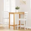 A bar table and two bar stools in a bright room. Voir les images du produit