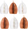 Deko Hühner Wabenpapier Weiß Orange 5,5×3,5×6cm Set 6 Stück Produktbild-Vorschau 3