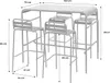 sweeek - Outdoor-Bartisch + 4 Barhocker mit Lehne aus Stahl Produktbild-Vorschau 6