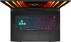 Top-down view of an open laptop with a colorful keyboard. Produktbild-Vorschau