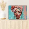 MuchoWow® - Leinwandbilder - Frau - Porträt - Blau - Rosa - Produktbild-Vorschau 6
