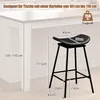A bar stool with dimensions and compatibility information for a bar table. Podgląd zdjęcia produktu