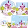 Unicorn-Party-Set 37tlg. - für 8 Gäste Teller Becher Produktbild-Vorschau 1