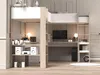 Lit d'angle double avec espace de rangement & bureau - 2 x Voir les images du produit 19