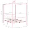 Struttura letto a baldacchino in metallo rosa 140 x 200 cm Anteprima dell’immagine prodotto 5