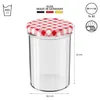 WELLGRO Einmachgläser rot kariert 435ml mit Schraubdeckel - Produktbild-Vorschau 5