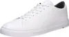 A white leather sneaker with white laces and a dark blue interior lining. Voir les images du produit