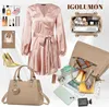 IGOLUMON Handtasche Damen Leder Mittelgroß Schultertasche Produktbild-Vorschau 5