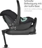 A side view of a black baby car seat with a green accent, attached to its base, with a support leg extended. Anteprima dell’immagine prodotto