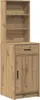 A tall, narrow cabinet with shelves on top and a drawer and door on the bottom, shown against a white background. Náhled obrázku produktu