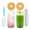 2er 24OZ Bubble Tea Becher Trinkgläser Masongläser mit Produktbild-Vorschau 17
