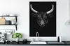 MuchoWow® Poster Tiere - Stier - Schwarz - Weiß - Porträt Produktbild-Vorschau 3