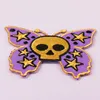 Aufnäher - Totenkopf Schmetterling - lila-ocker - Patch Produktbild-Vorschau 8