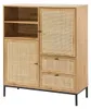 CALICOSY - Buffet Haut avec Façades en Rotin Naturel - L100 Voir les images du produit 5