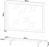 Diagrams showing the dimensions of a wall mirror with a shelf. Produktbild-Vorschau