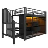 Hochbett mit Kleiderschrank, LED-Streifen, Lattenrost, Produktbild-Vorschau 7