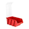 A red plastic storage bin with a clear lid, shown from a side angle. Anteprima dell’immagine prodotto