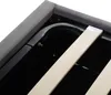 Close-up view of the internal structure of a bed frame, showing wooden slats and metal supports. Podgląd zdjęcia produktu