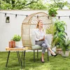 Outsunny Fauteuil en rotin en forme d'oeuf avec coussin Voir les images du produit 2