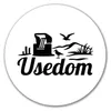 Huuraa Aufkleber Usedom Strandmotiv 10cm rund Sticker Produktbild-Vorschau 1