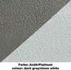 A split image showing two different textured finishes, with text below indicating the colors. Produktbild-Vorschau