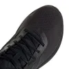A close-up view of the toe box and laces of a black Adidas running shoe. Podgląd zdjęcia produktu